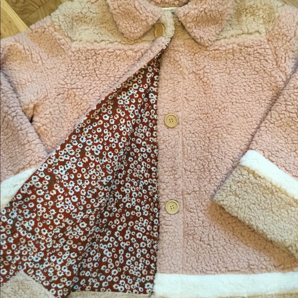 Faux Fur Jacket TEDDY BEAR Color Block Fall Jacket Size: Women's MED (8-10) NWT - Picture 5 of 5